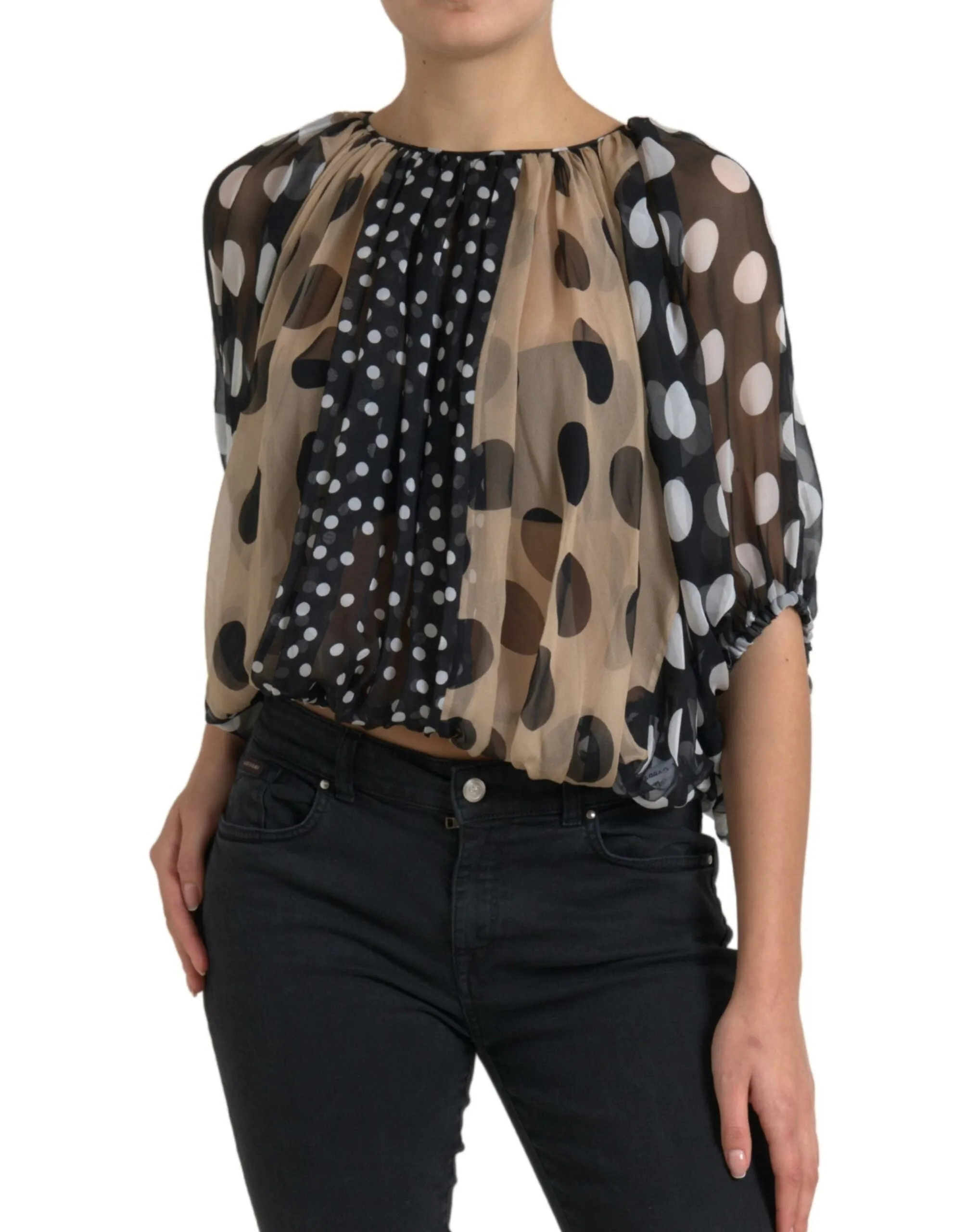 Elegant Polka Dot Silk Blouse sold by Louxly product image thumbnail 3