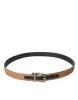 Gold Glitter Leather Silver Metal Buckle Belt sold by Louxly