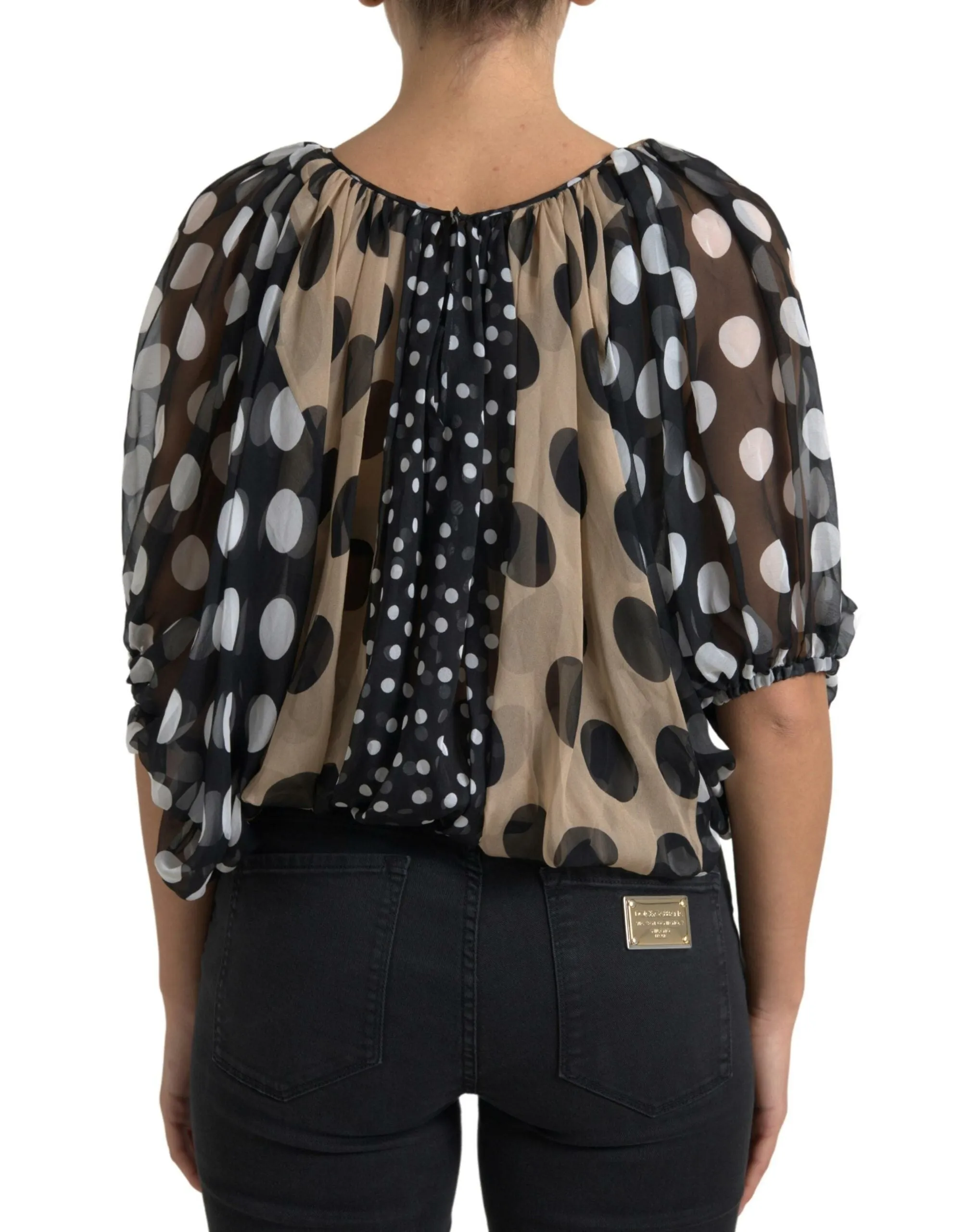 Elegant Polka Dot Silk Blouse sold by Louxly product image thumbnail 4