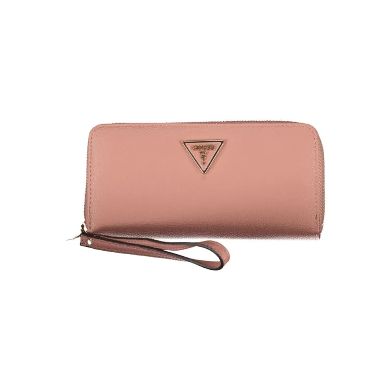 Elegant Pink Polyethylene Wallet with Logo sold by Louxly