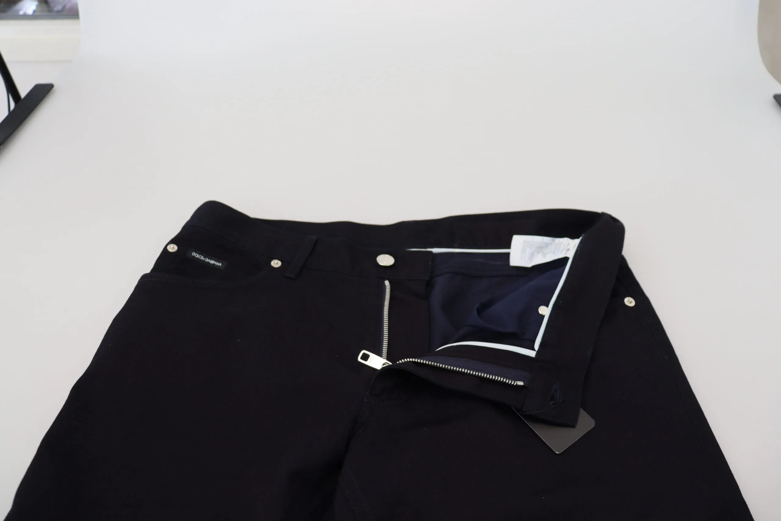 Elegant Black Silk Blend Denim Pants sold by Louxly product image thumbnail 5