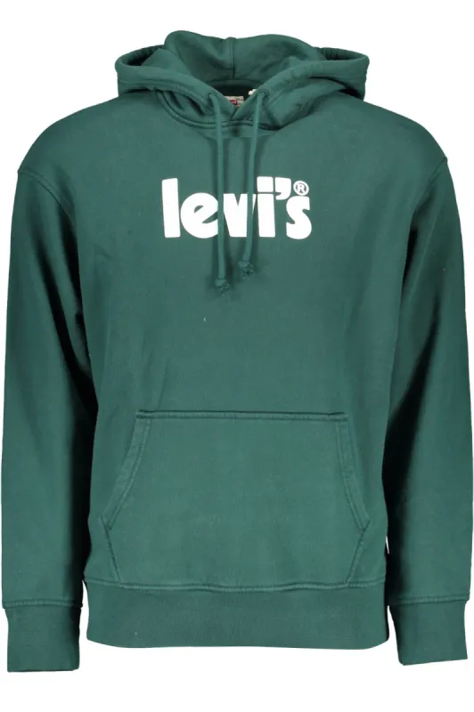 Chic Green Hooded Cotton Sweatshirt sold by Louxly
