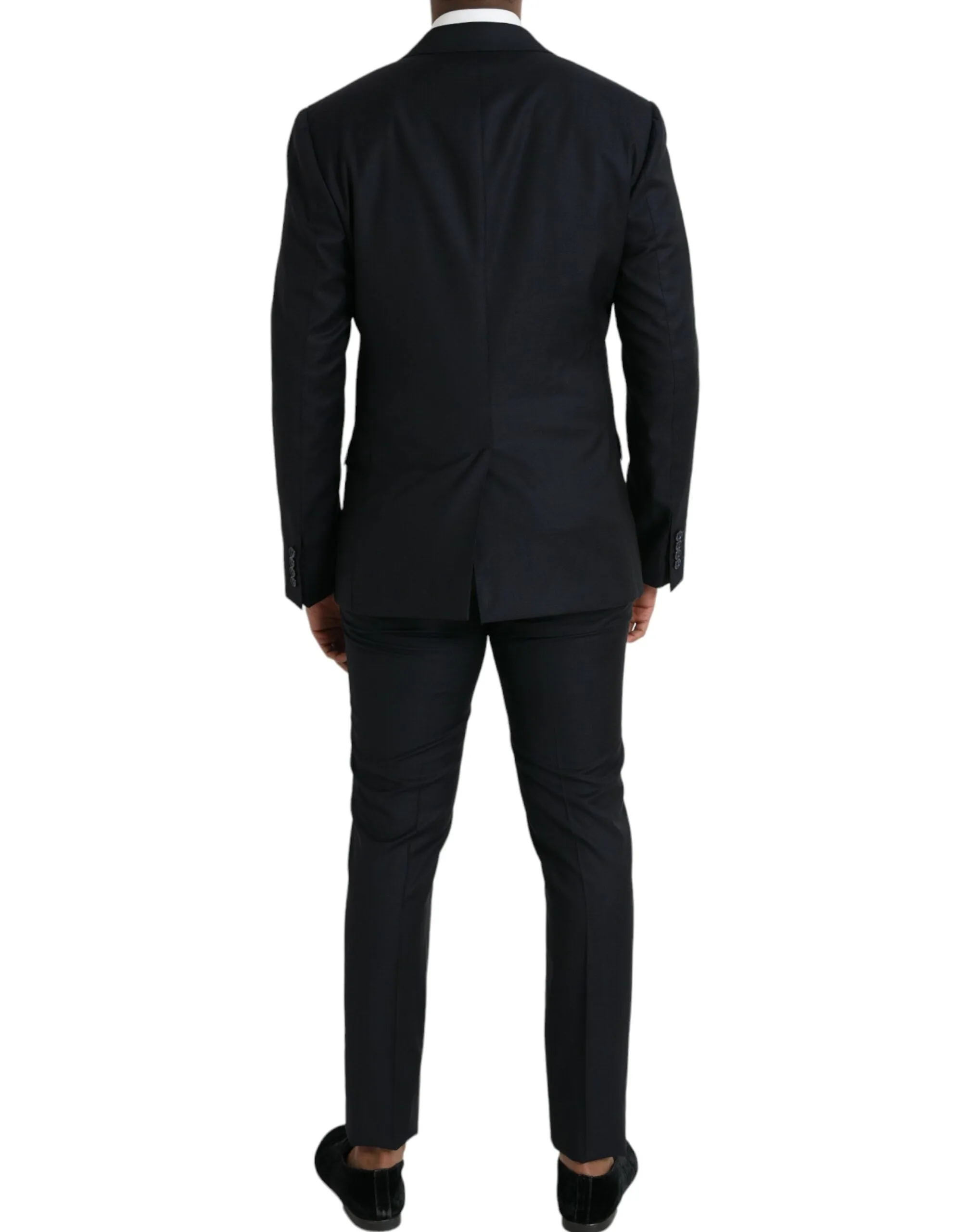 Dark Blue Wool NAPOLI Formal 2 Piece Suit sold by Louxly product image thumbnail 3