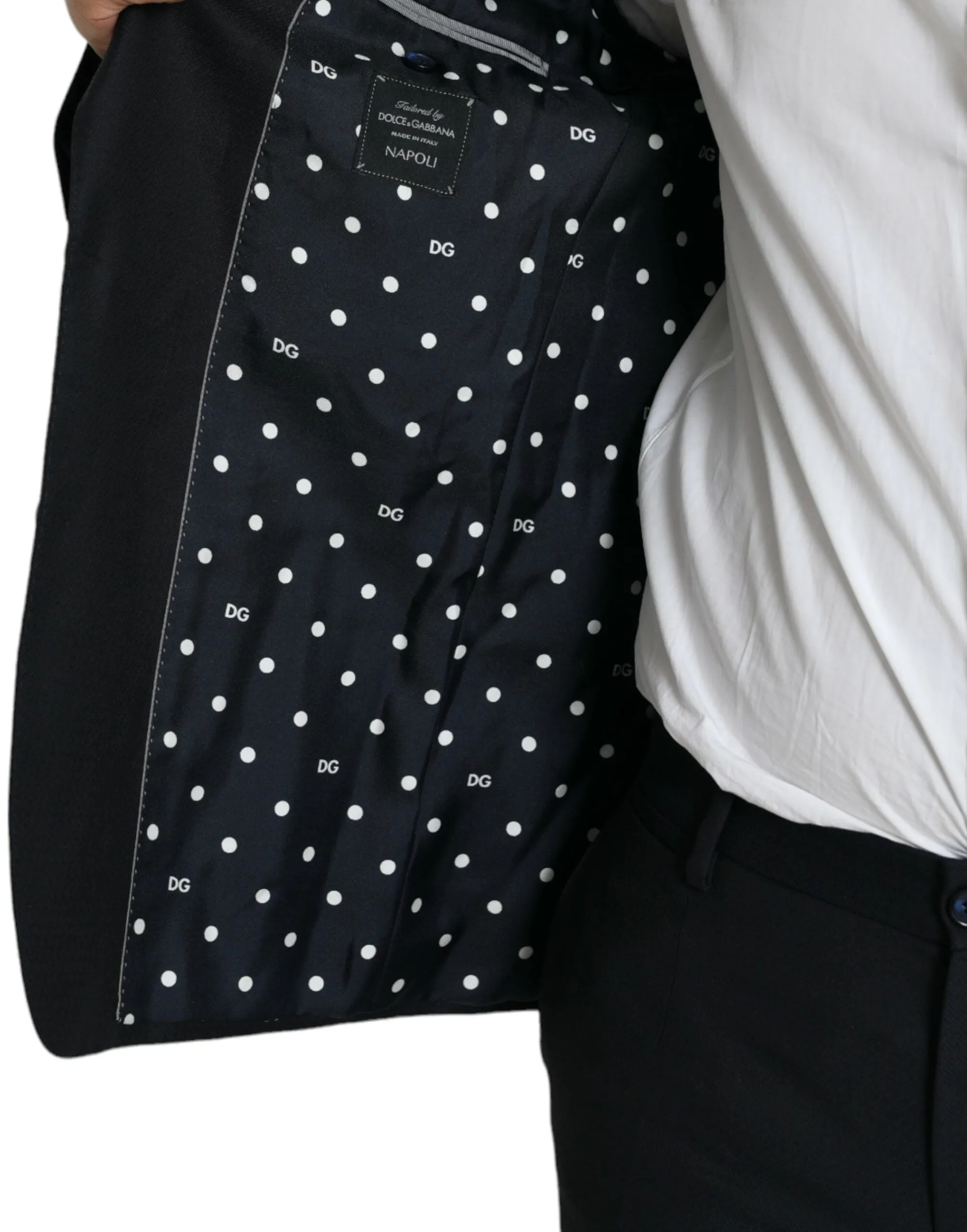 Dark Blue Wool NAPOLI Formal 2 Piece Suit sold by Louxly product image thumbnail 4