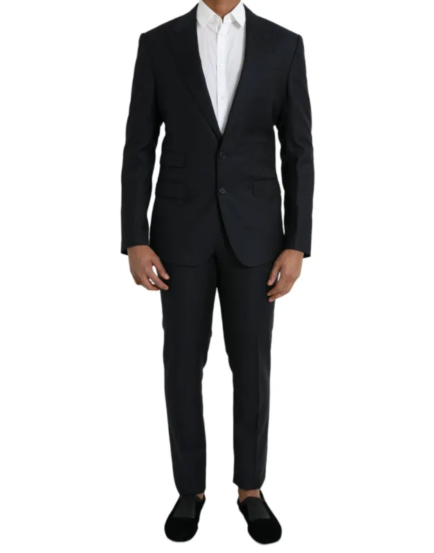 Dark Blue Wool NAPOLI Formal 2 Piece Suit sold by Louxly