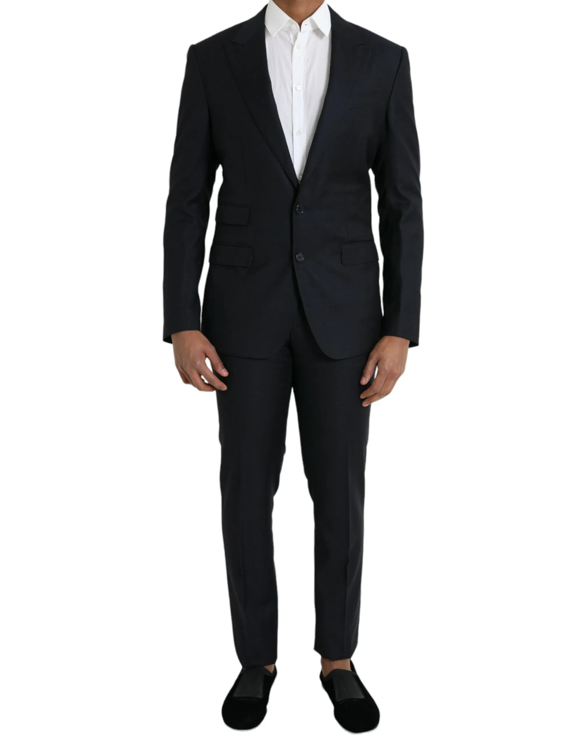 Dark Blue Wool NAPOLI Formal 2 Piece Suit sold by Louxly