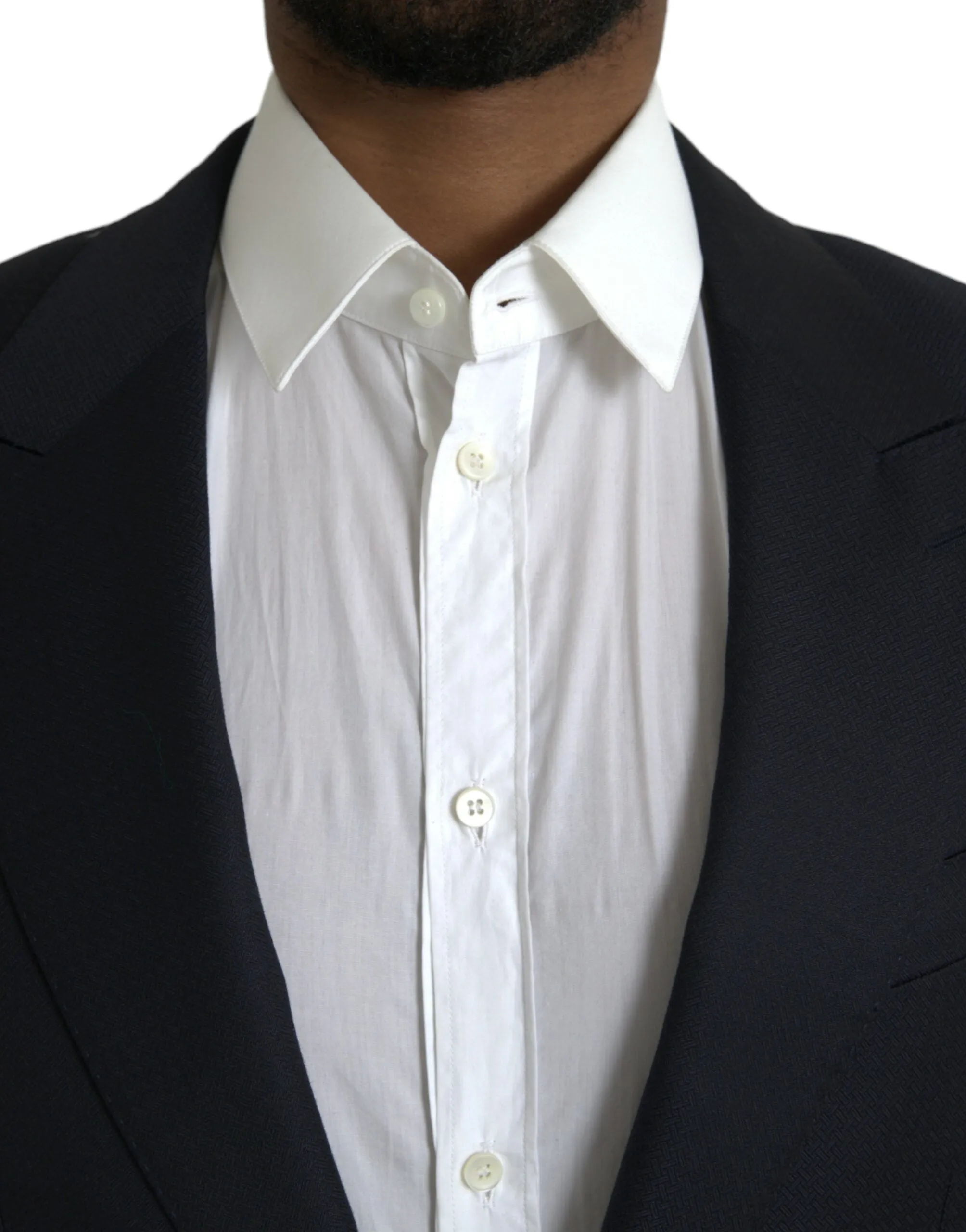 Dark Blue Wool NAPOLI Formal 2 Piece Suit sold by Louxly product image thumbnail 5
