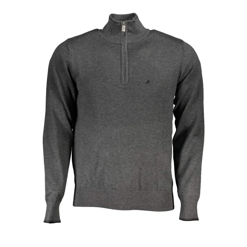 Elegant Half-Zip Sweater with Contrast Detailing sold by Louxly
