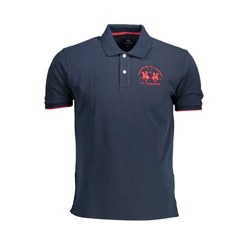 Blue Cotton Men Polo Shirt sold by Louxly