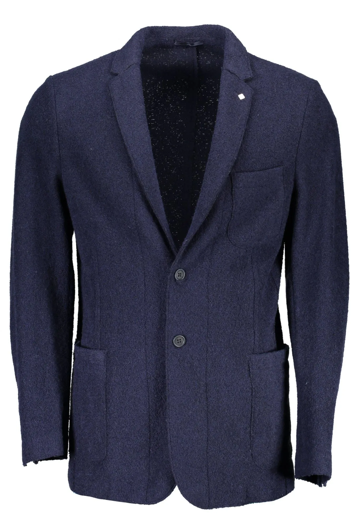 Blue Wool Men Jacket sold by Louxly