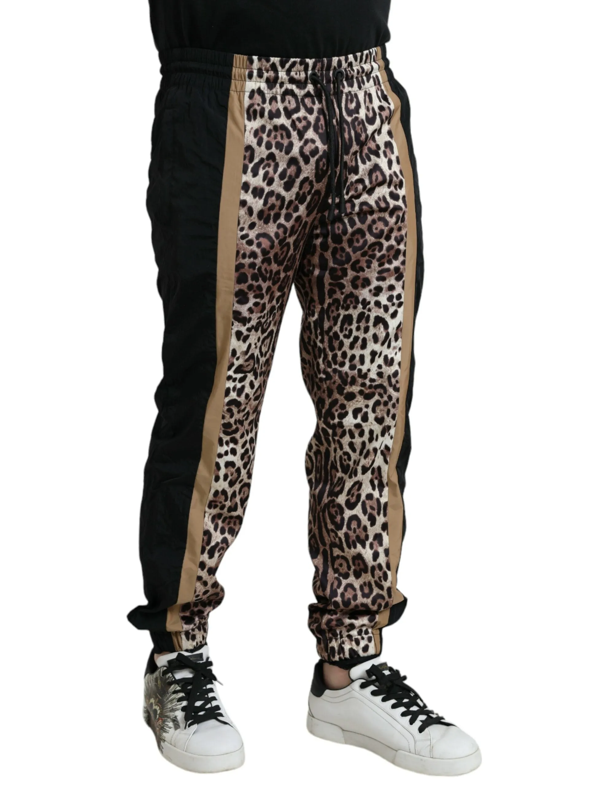 Brown Leopard Print Polyester Jogger Pants sold by Louxly product image thumbnail 3