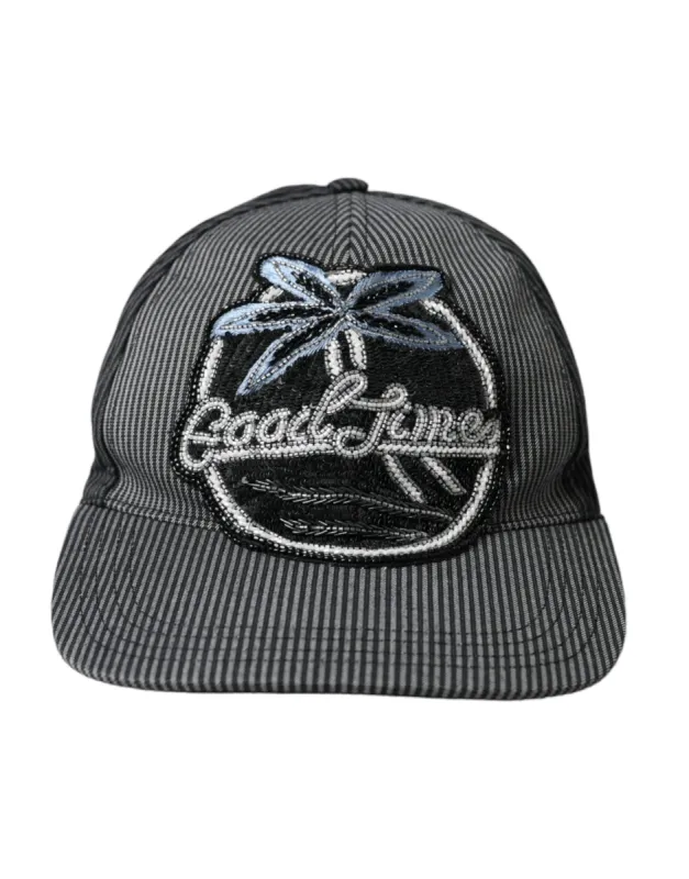 Black Cotton Embellished Baseball Hat Men sold by Louxly