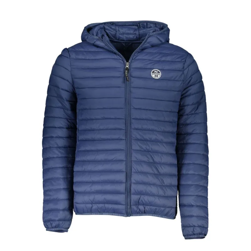 Blue Polyamide Men Jacket sold by Louxly