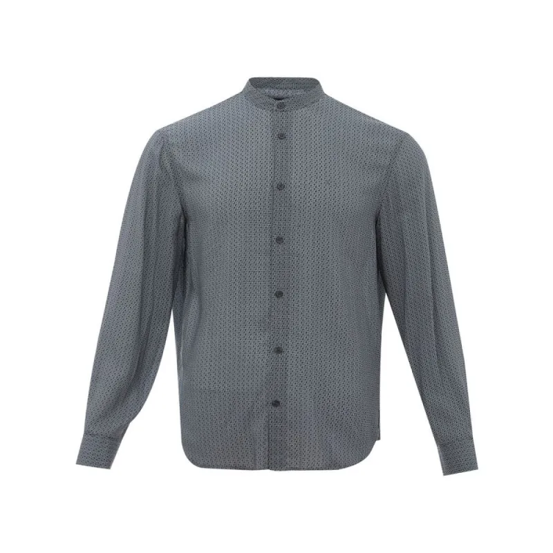 Sleek Black Viscose Shirt for Men sold by Louxly