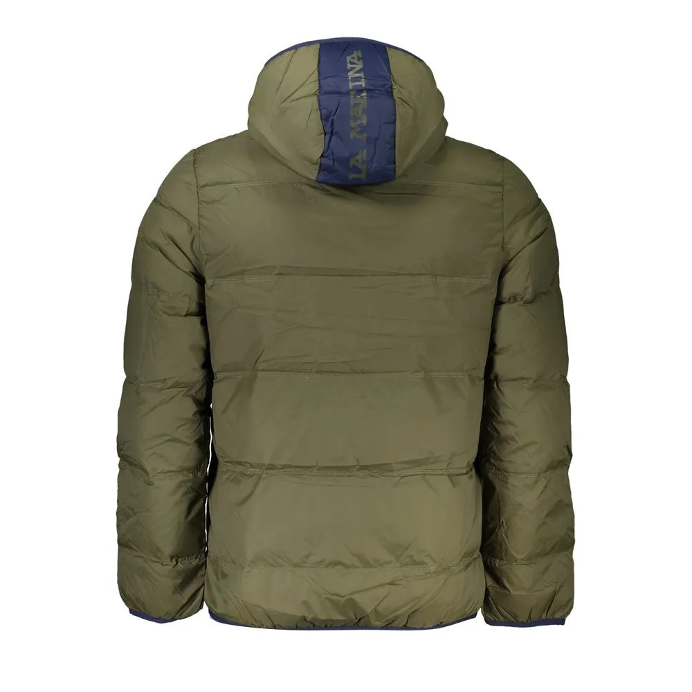 Elegant Green Hooded Jacket with Contrast Details sold by Louxly product image thumbnail 2