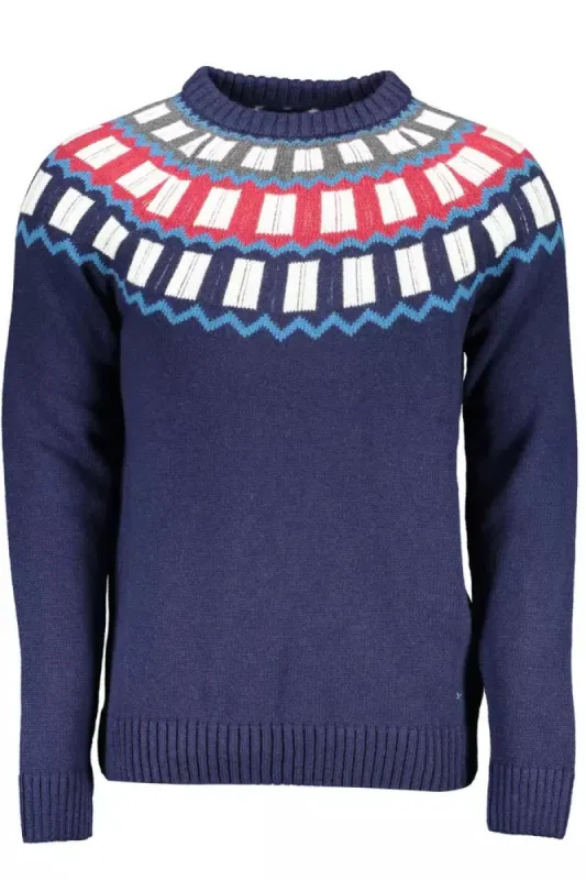 Blue Wool Men Sweater made by Gant
