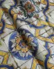 Multicolor Majolica Linen Short Sleeve T-shirt sold by Louxly