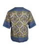 Multicolor Majolica Linen Short Sleeve T-shirt sold by Louxly