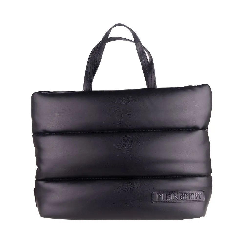 Elegant Black Padded Eco-Leather Shopper sold by Louxly