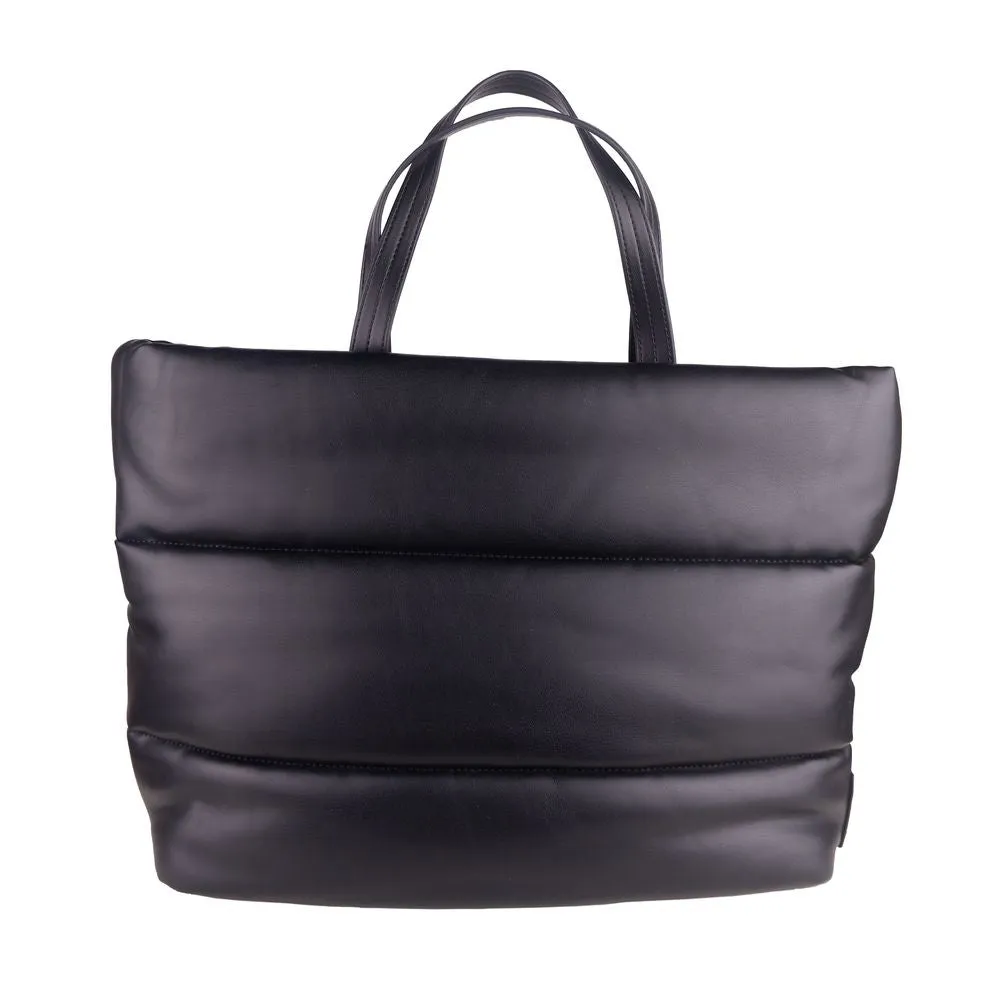 Elegant Black Padded Eco-Leather Shopper sold by Louxly product image thumbnail 3