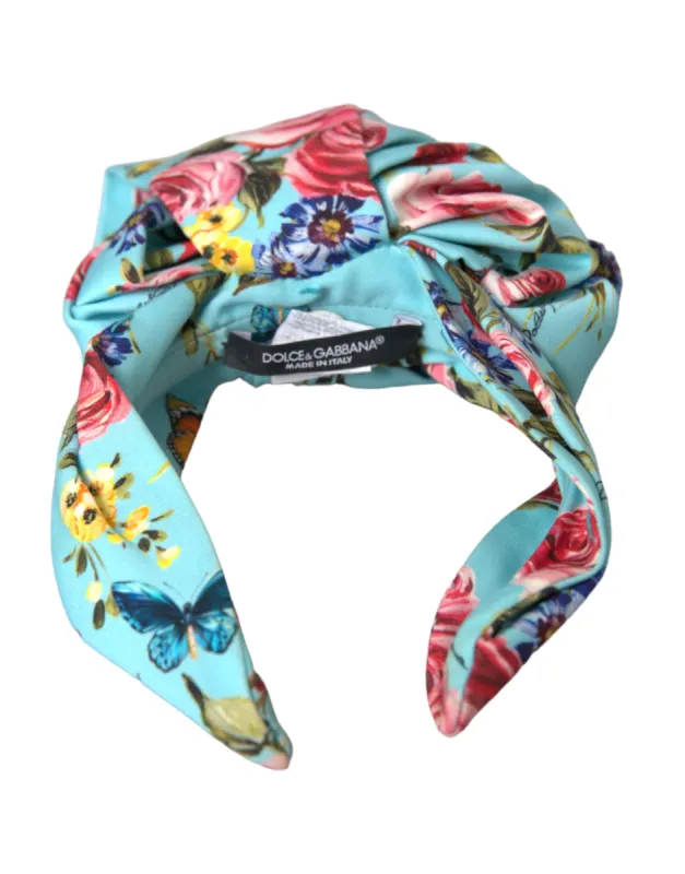 Turquoise Floral Applique Silk Women Headband Diadem sold by Louxly