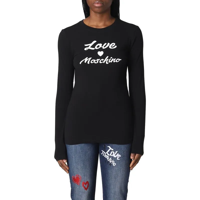 Elegant Long-Sleeved Cotton Logo Tee sold by Louxly