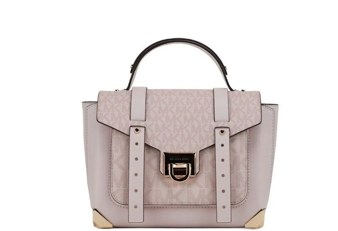 Manhattan Medium Powder Blush PVC Top Handle Purse Satchel Handbag sold by Louxly