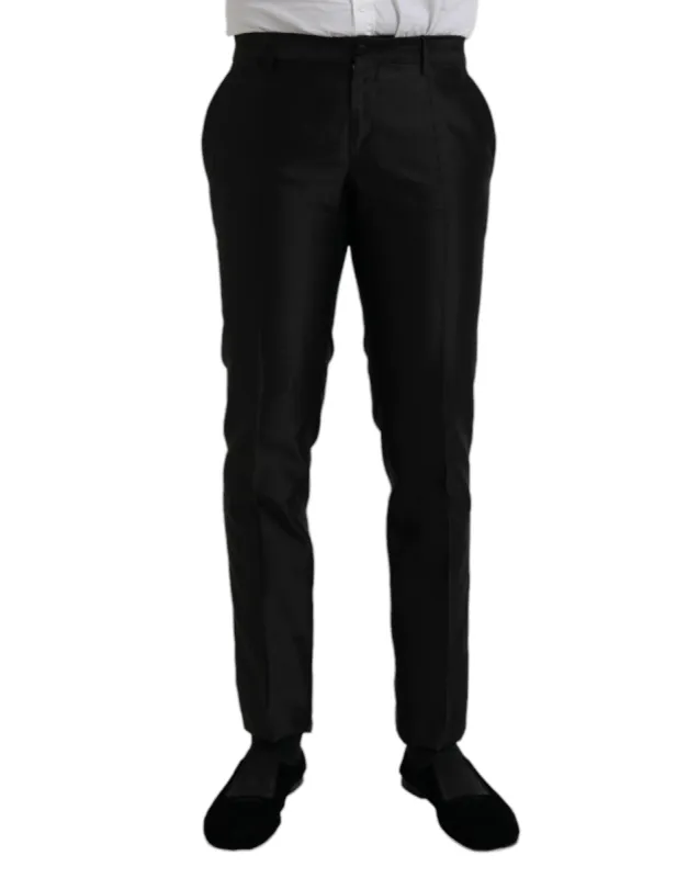 Black Silk SlimFit Dress Formal Pants sold by Louxly