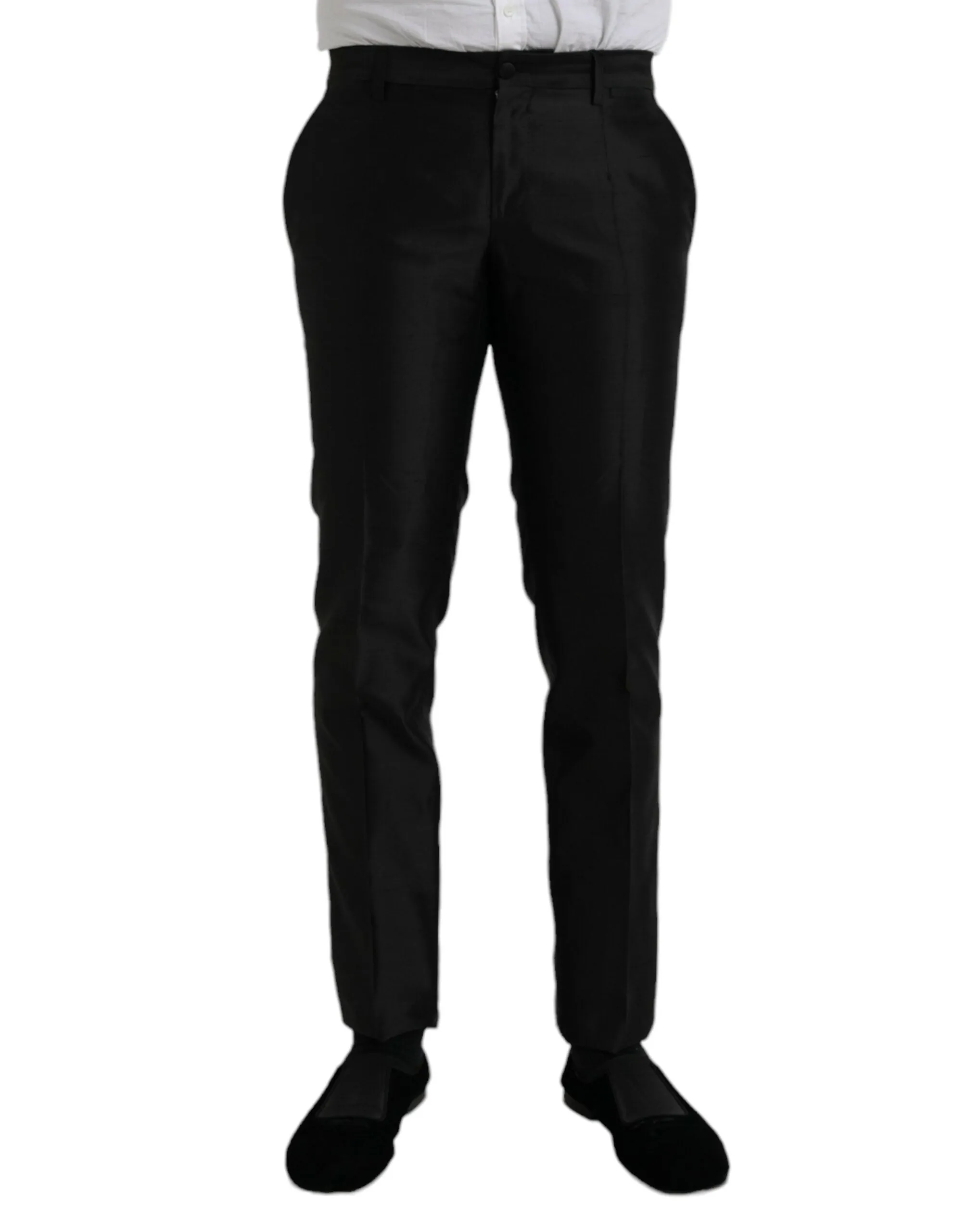 Black Silk SlimFit Dress Formal Pants sold by Louxly