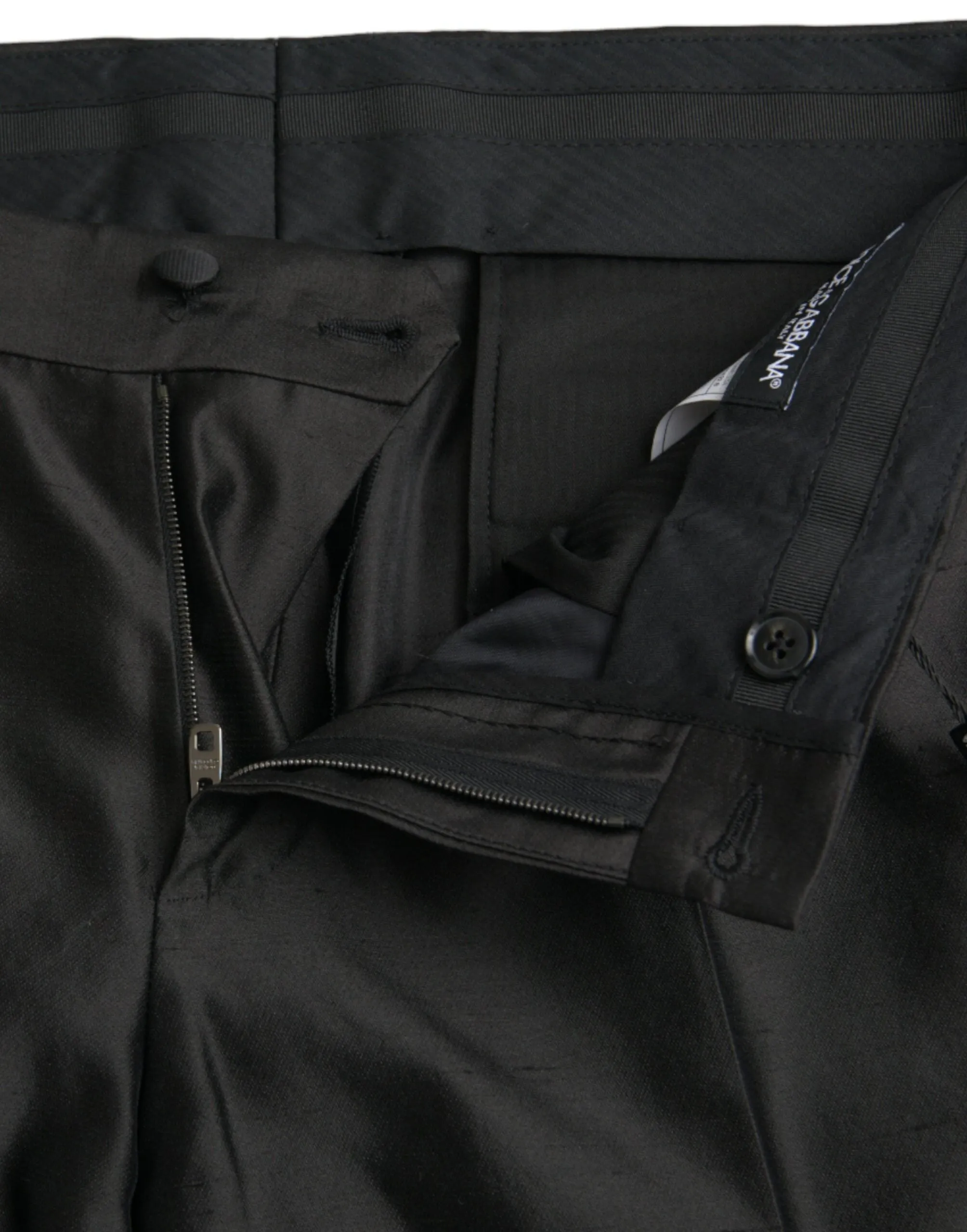 Black Silk SlimFit Dress Formal Pants sold by Louxly product image thumbnail 4