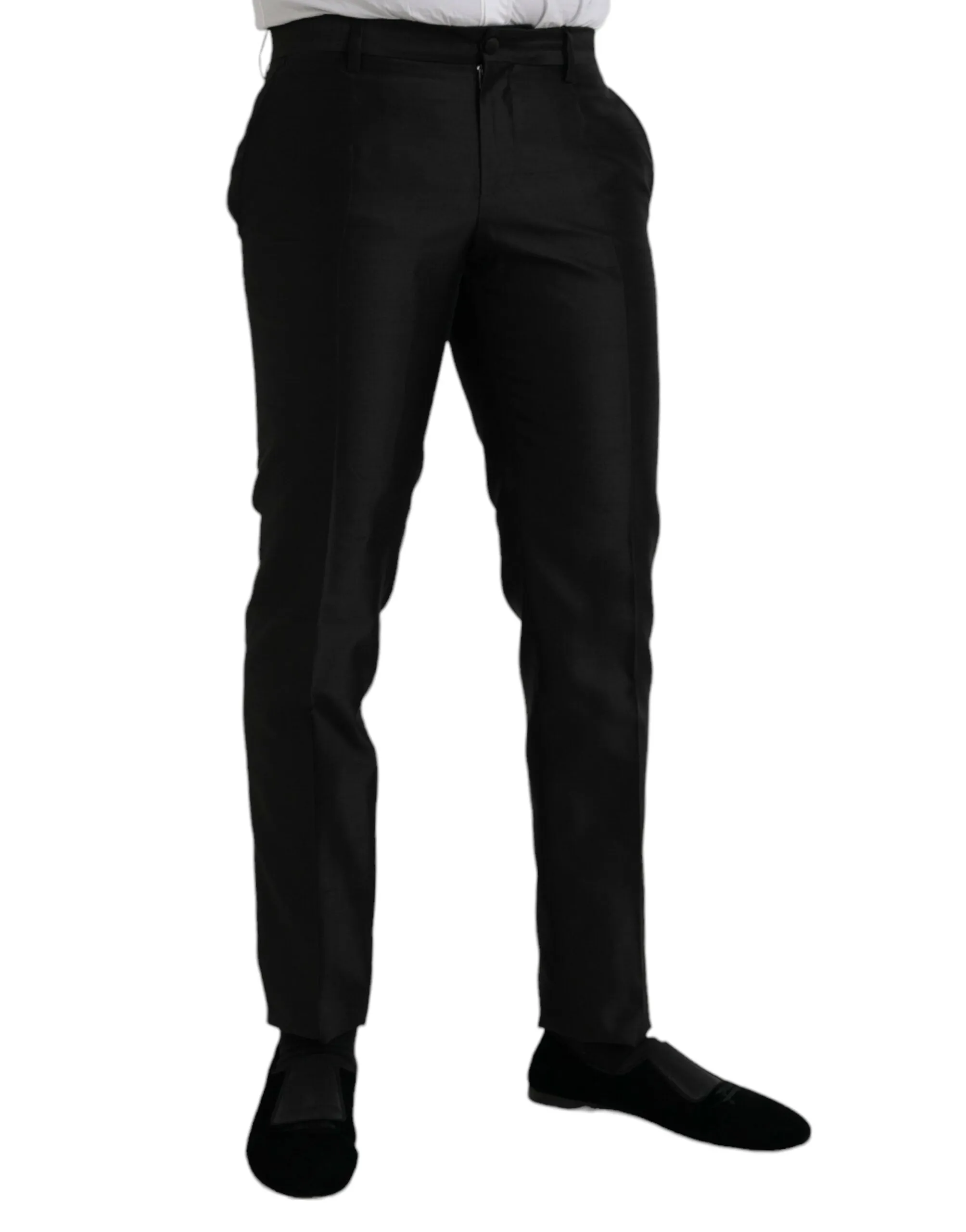Black Silk SlimFit Dress Formal Pants sold by Louxly product image thumbnail 2