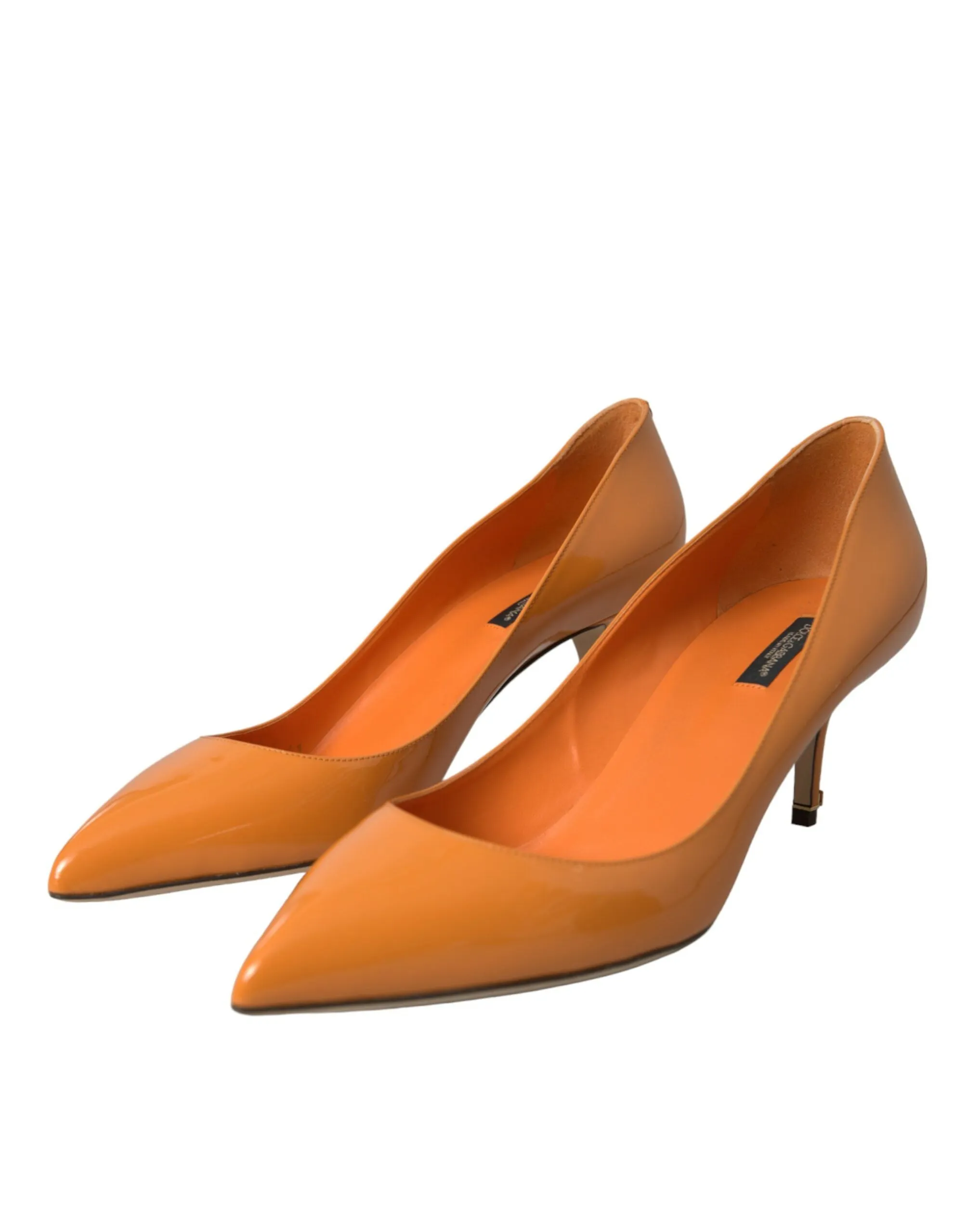 Orange Patent Leather Heels Pumps Shoes sold by Louxly product image thumbnail 3