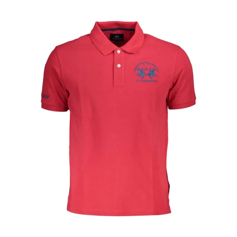 Red Cotton Men Polo Shirt sold by Louxly