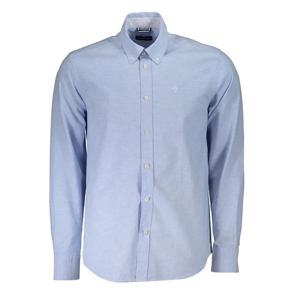 Light Blue Cotton Men Shirt sold by Louxly