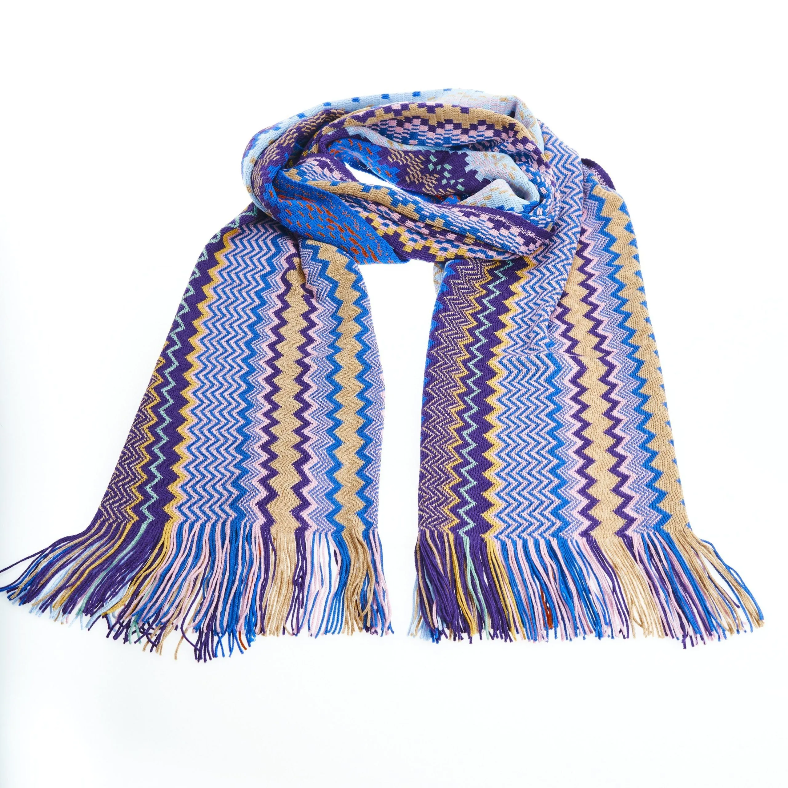 Geometric Pattern Fringed Luxury Scarf sold by Louxly product image thumbnail 5