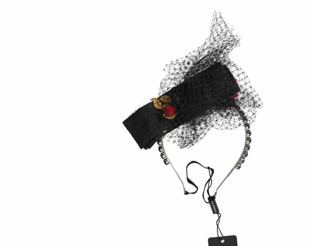 Black Strawberry Sicily Crystal Mesh Net Headband Diadem sold by Louxly