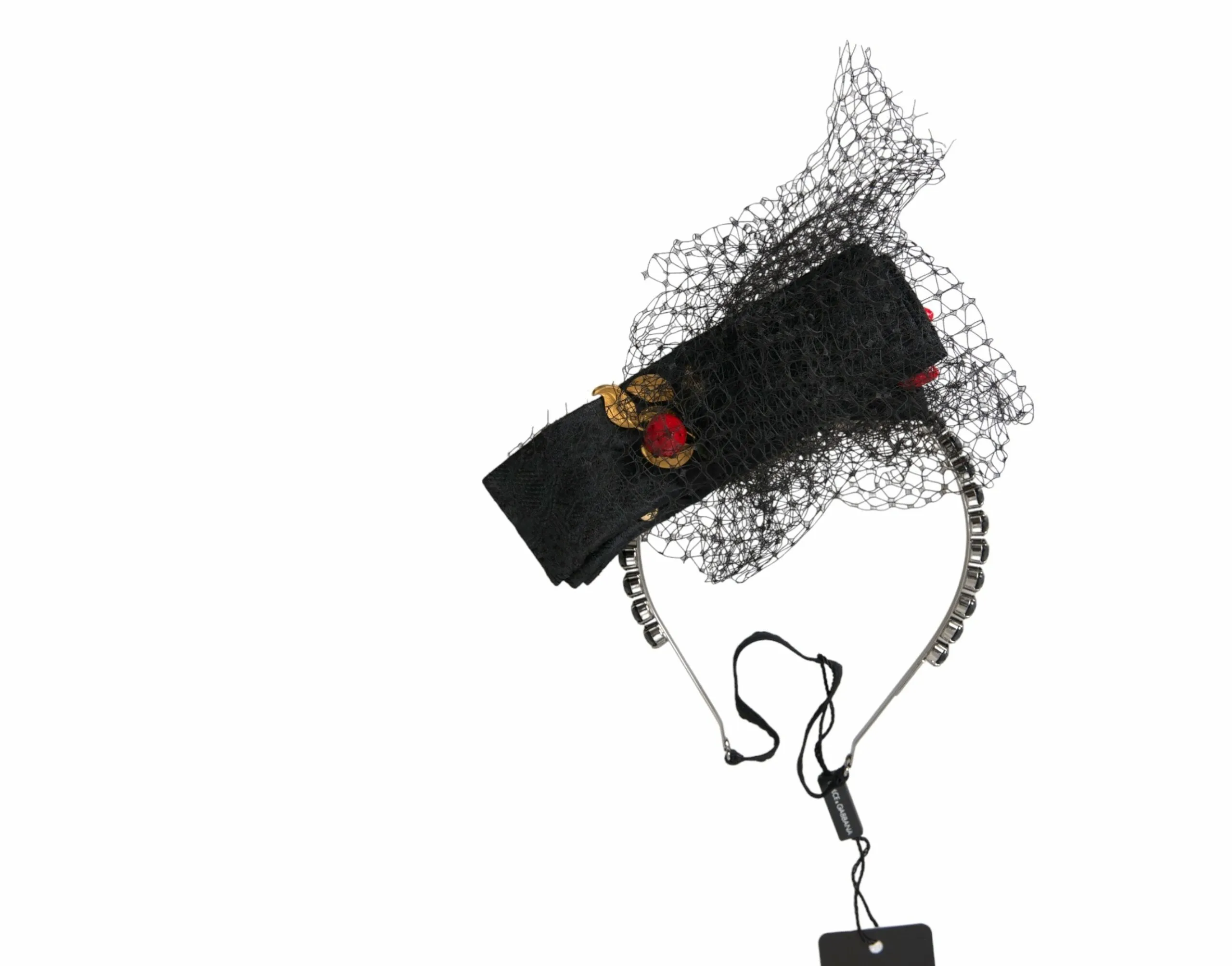 Black Strawberry Sicily Crystal Mesh Net Headband Diadem sold by Louxly