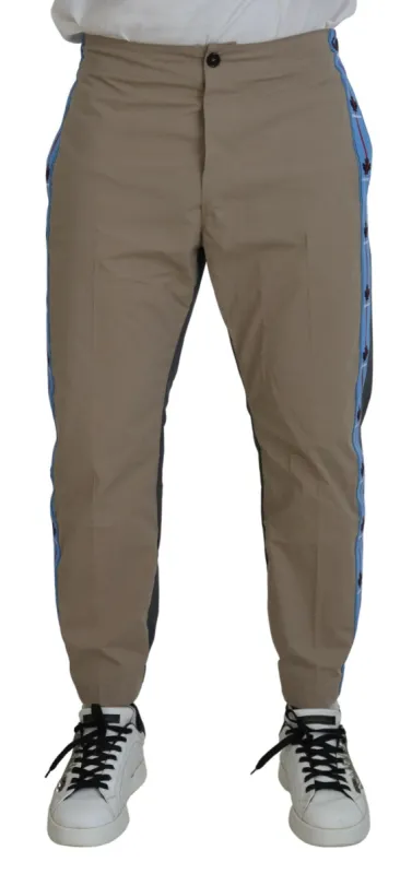 Cotton Brown Gray Two Tone Men Casual Pants sold by Louxly