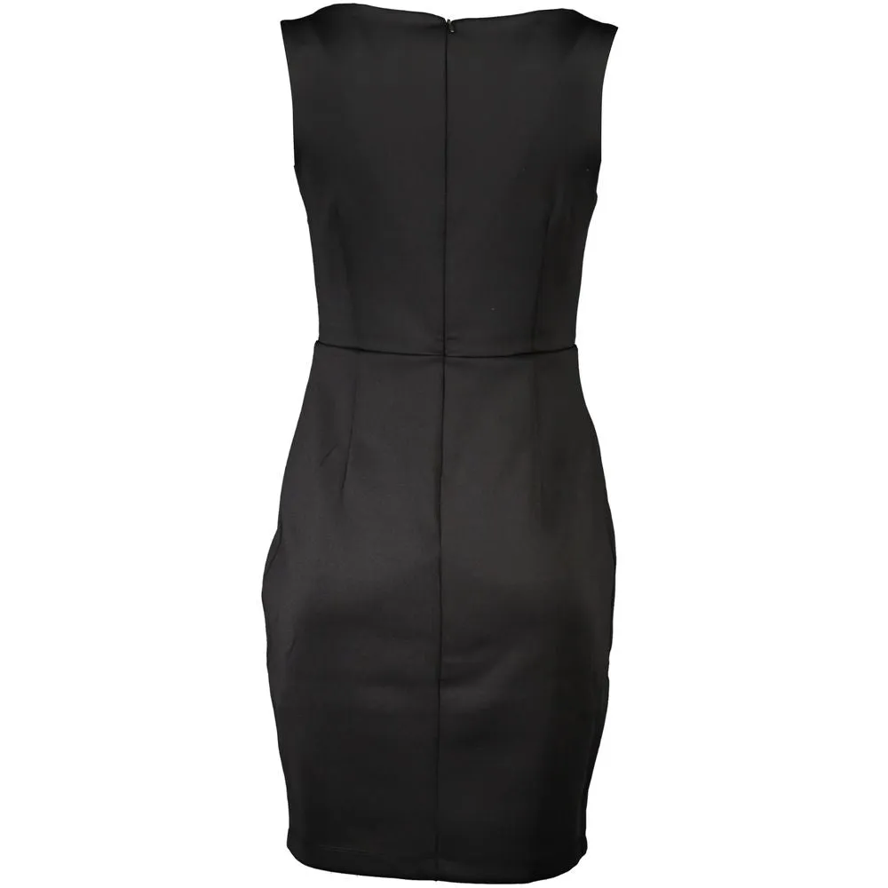 Chic Black Contrast Detail Dress with Wide Neckline sold by Louxly product image thumbnail 2