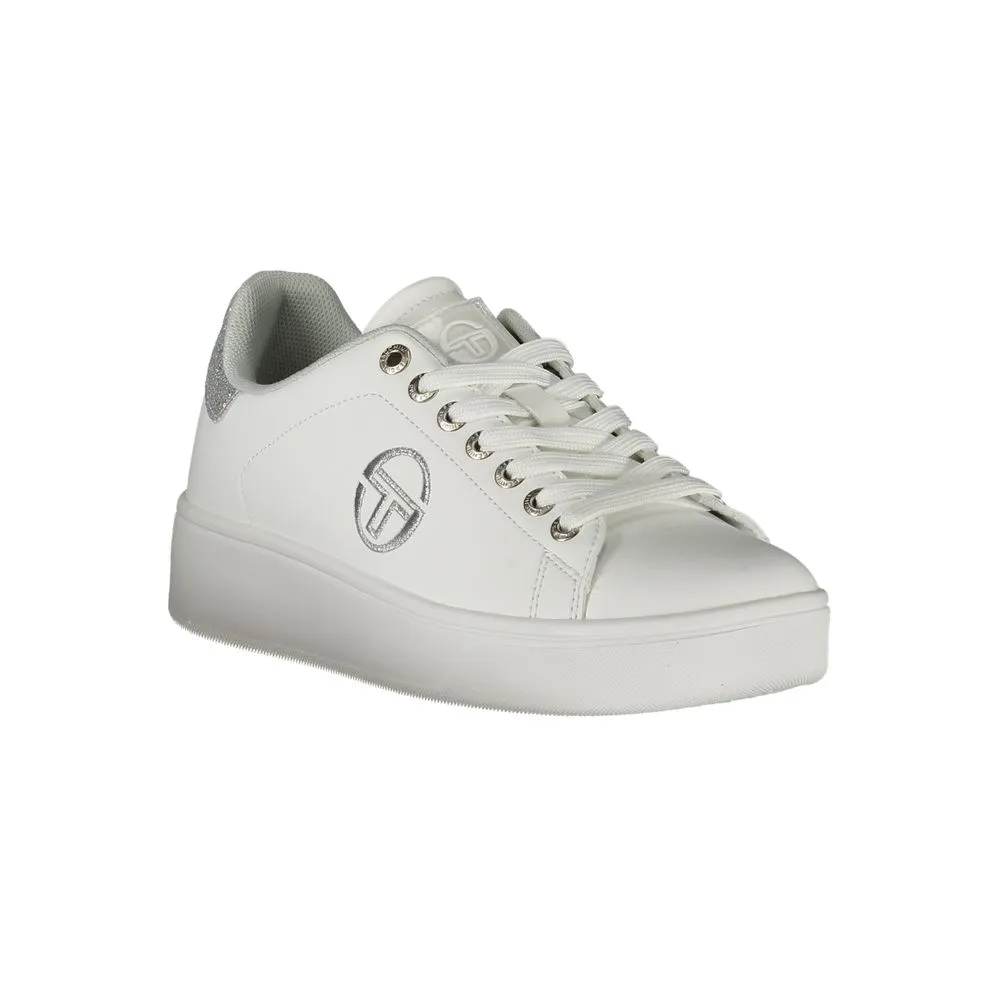 Chic White Lace-up Sneakers with Contrast Details sold by Louxly product image thumbnail 2