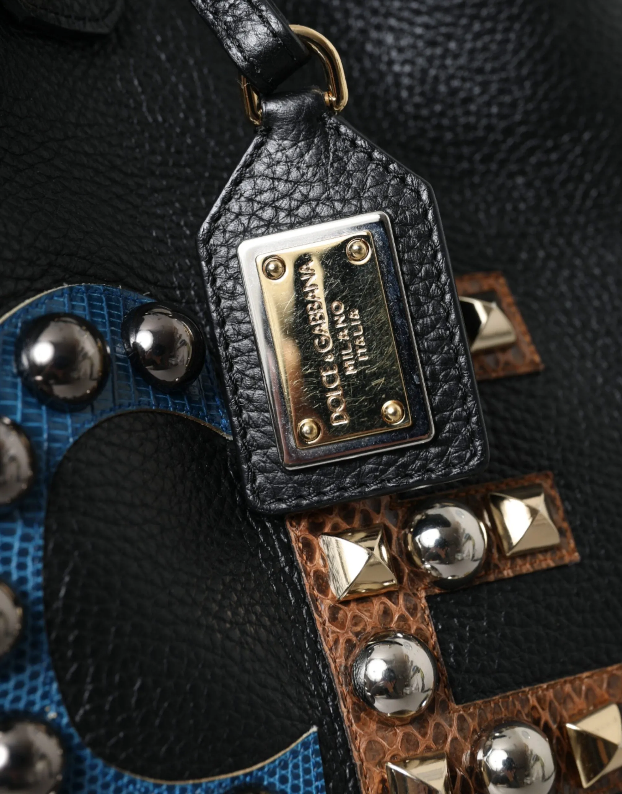 Black BEATRICE Leather Embellished Shopping Tote Bag sold by Louxly product image thumbnail 5