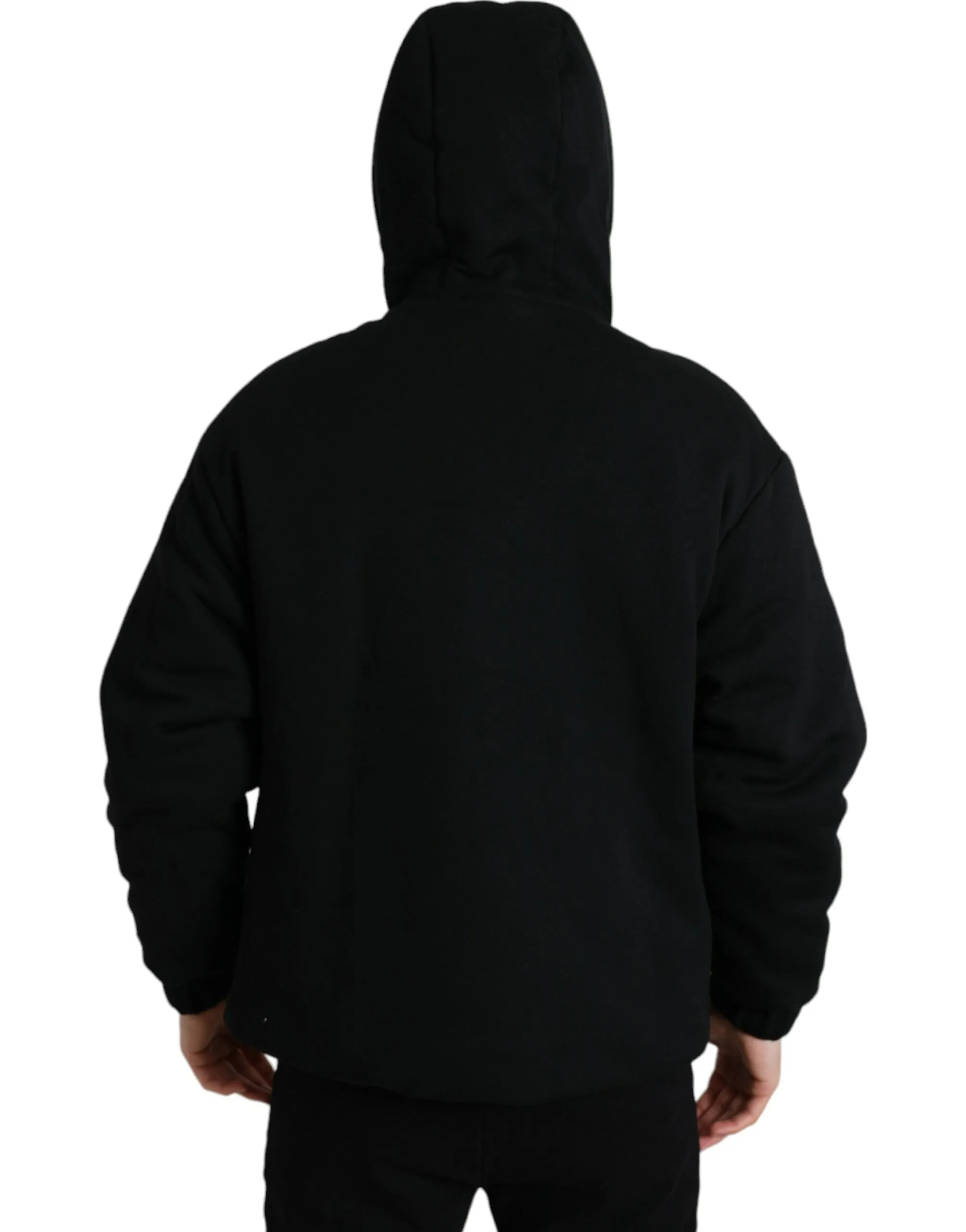 Elegant Black Bomber Jacket with Hood sold by Louxly product image thumbnail 3