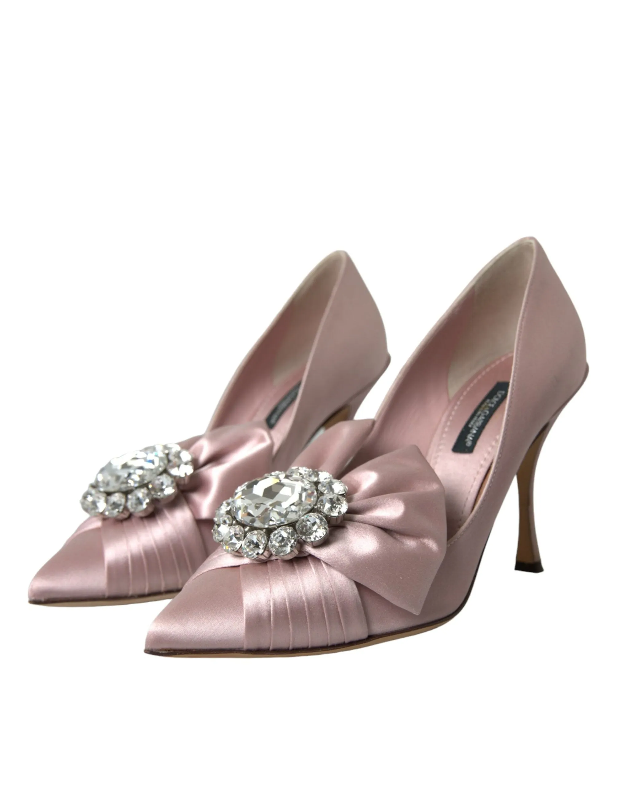 Pink Satin Crystal High Heels Pumps Shoes sold by Louxly product image thumbnail 3