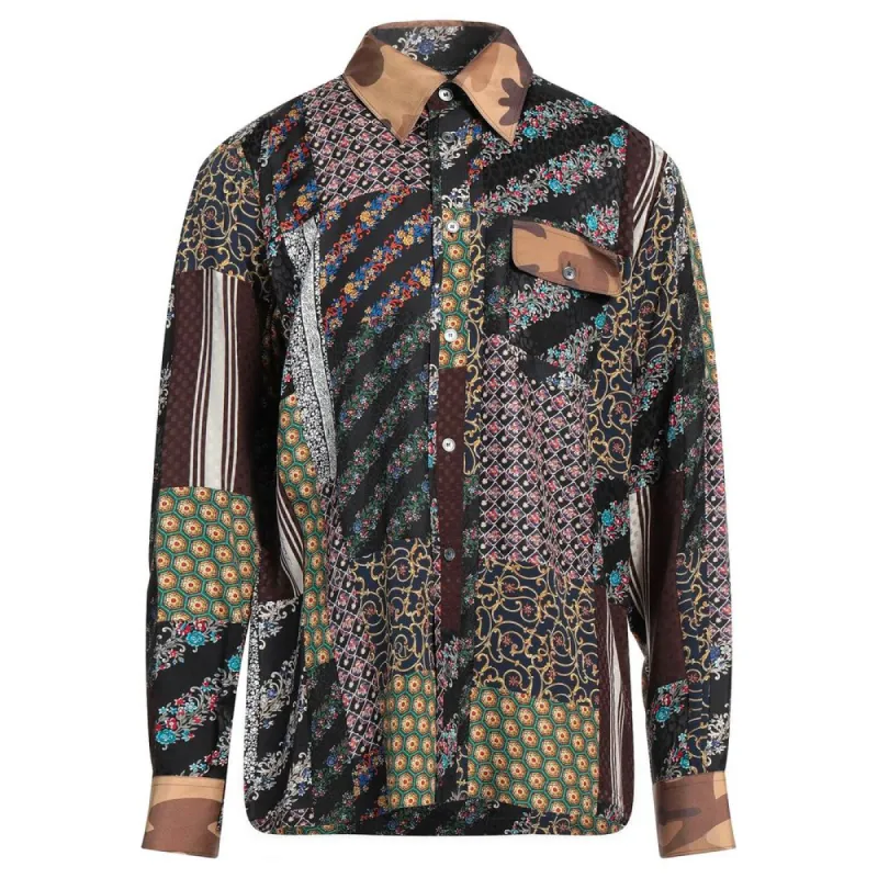Elegant Multicolor Silk Men's Shirt sold by Louxly