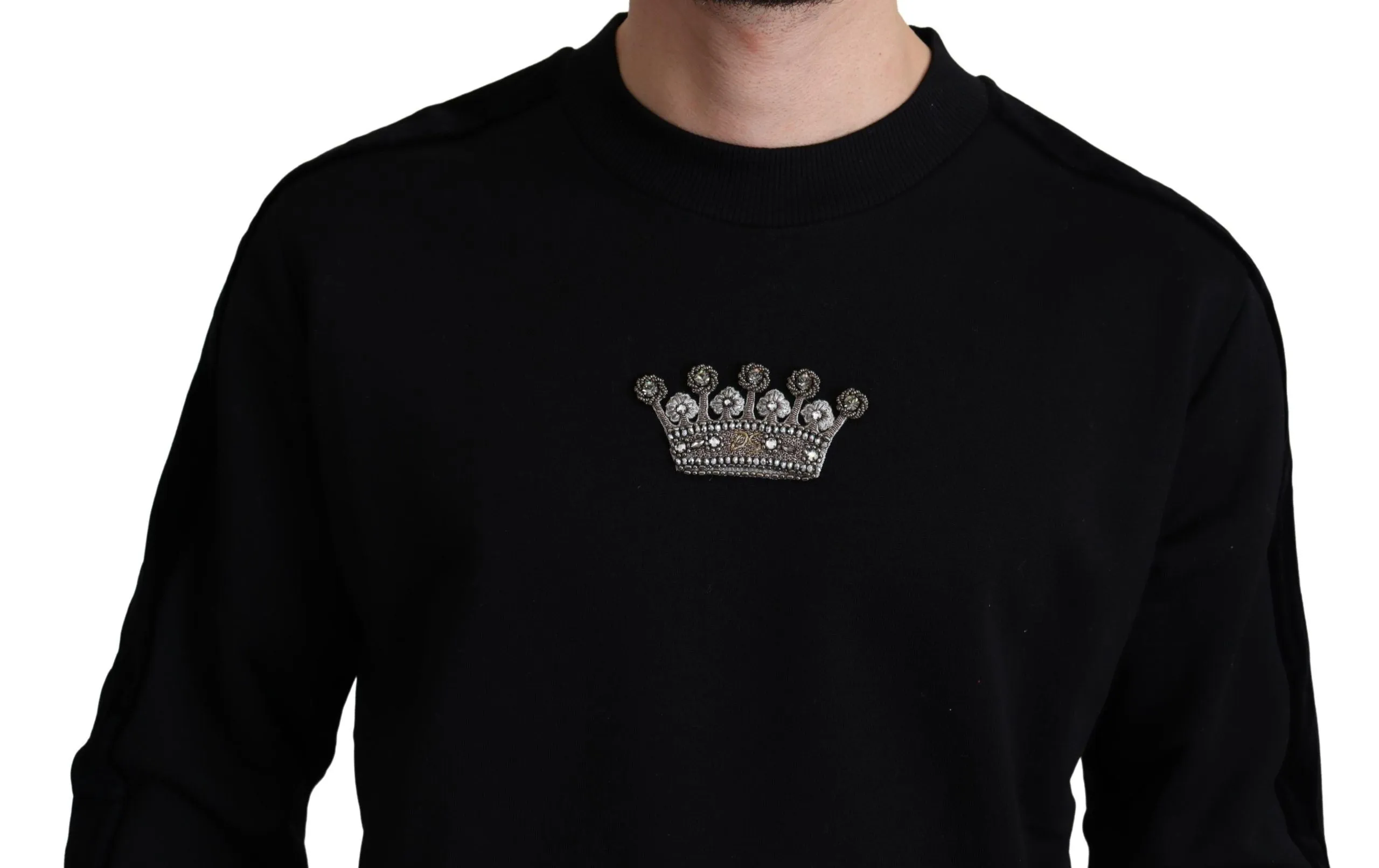 Black Cotton Crown Pullover Mens Sweater sold by Louxly product image thumbnail 5