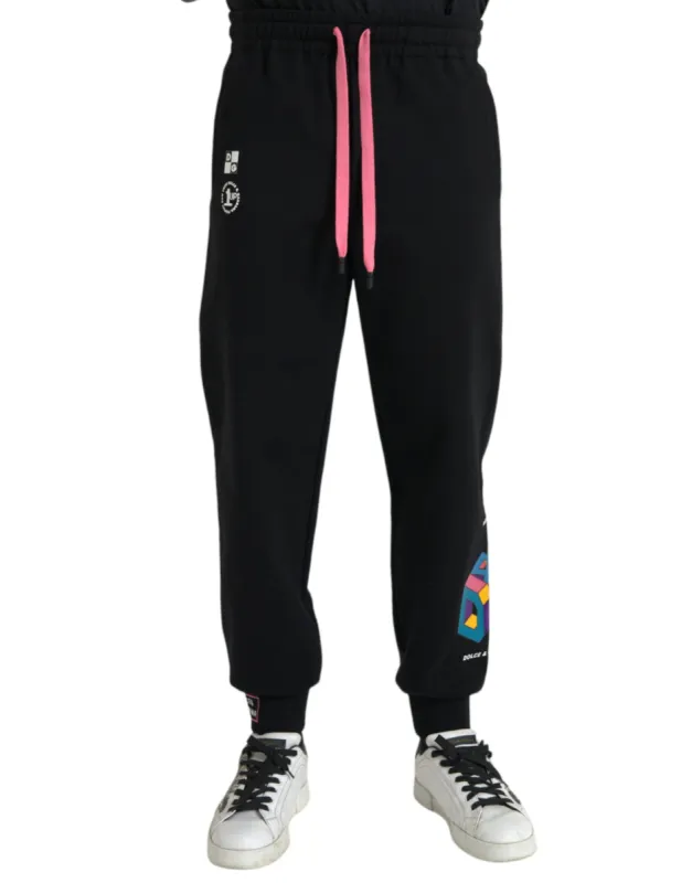 Black Logo Cotton Jogger Sweatpants Pants sold by Louxly
