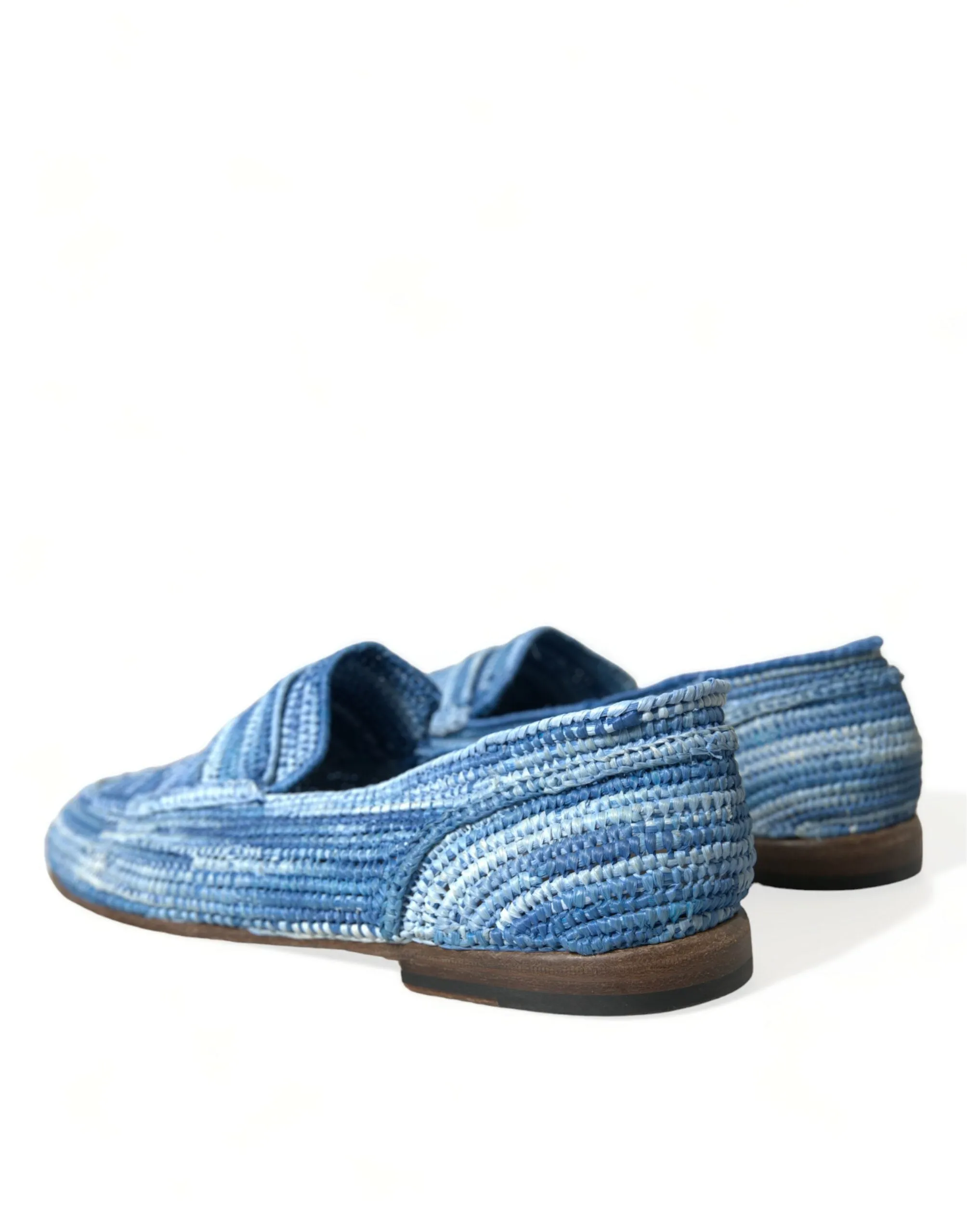 Elegant Blue Raffia Slip-On Loafers sold by Louxly product image thumbnail 4