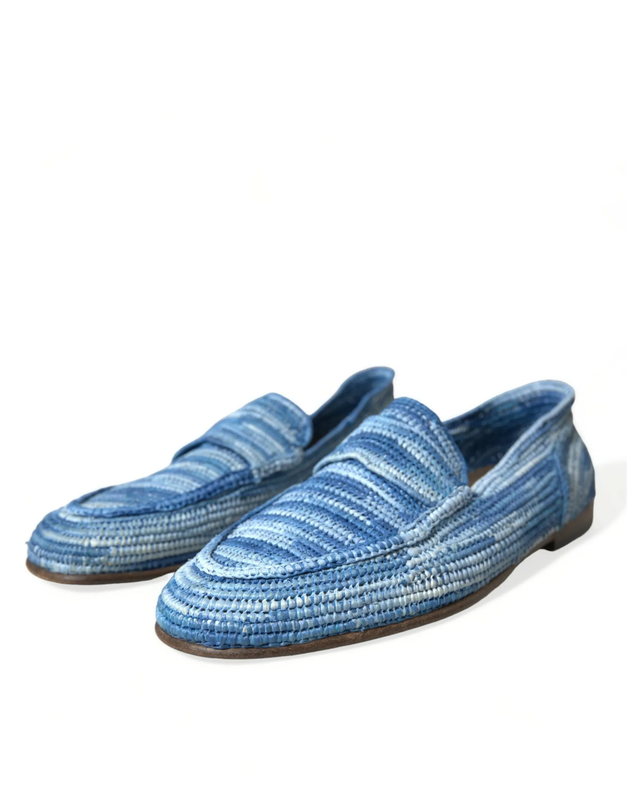 Elegant Blue Raffia Slip-On Loafers sold by Louxly product image thumbnail 3