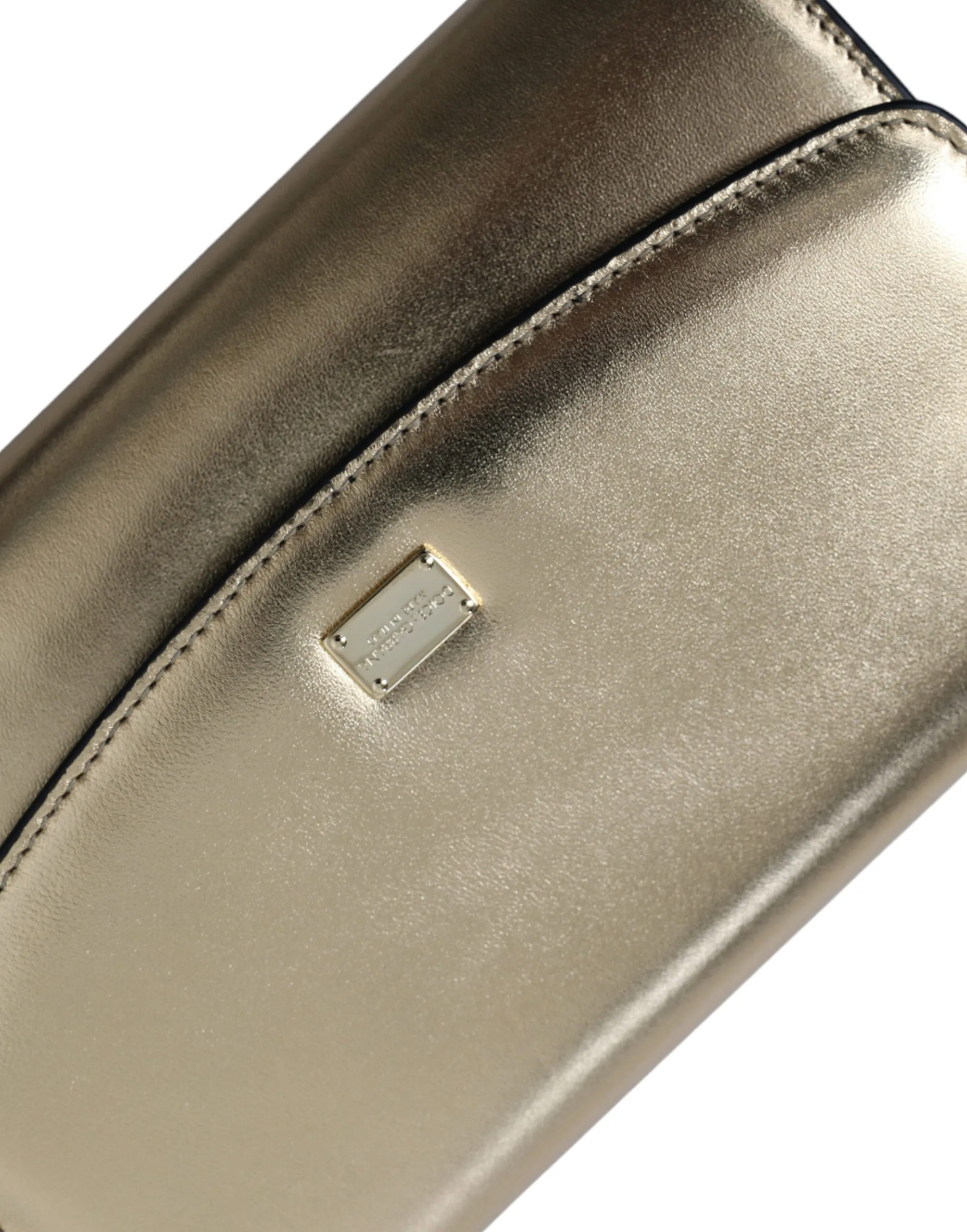 Elegant Metallic Gold Leather Crossbody Purse sold by Louxly product image thumbnail 4