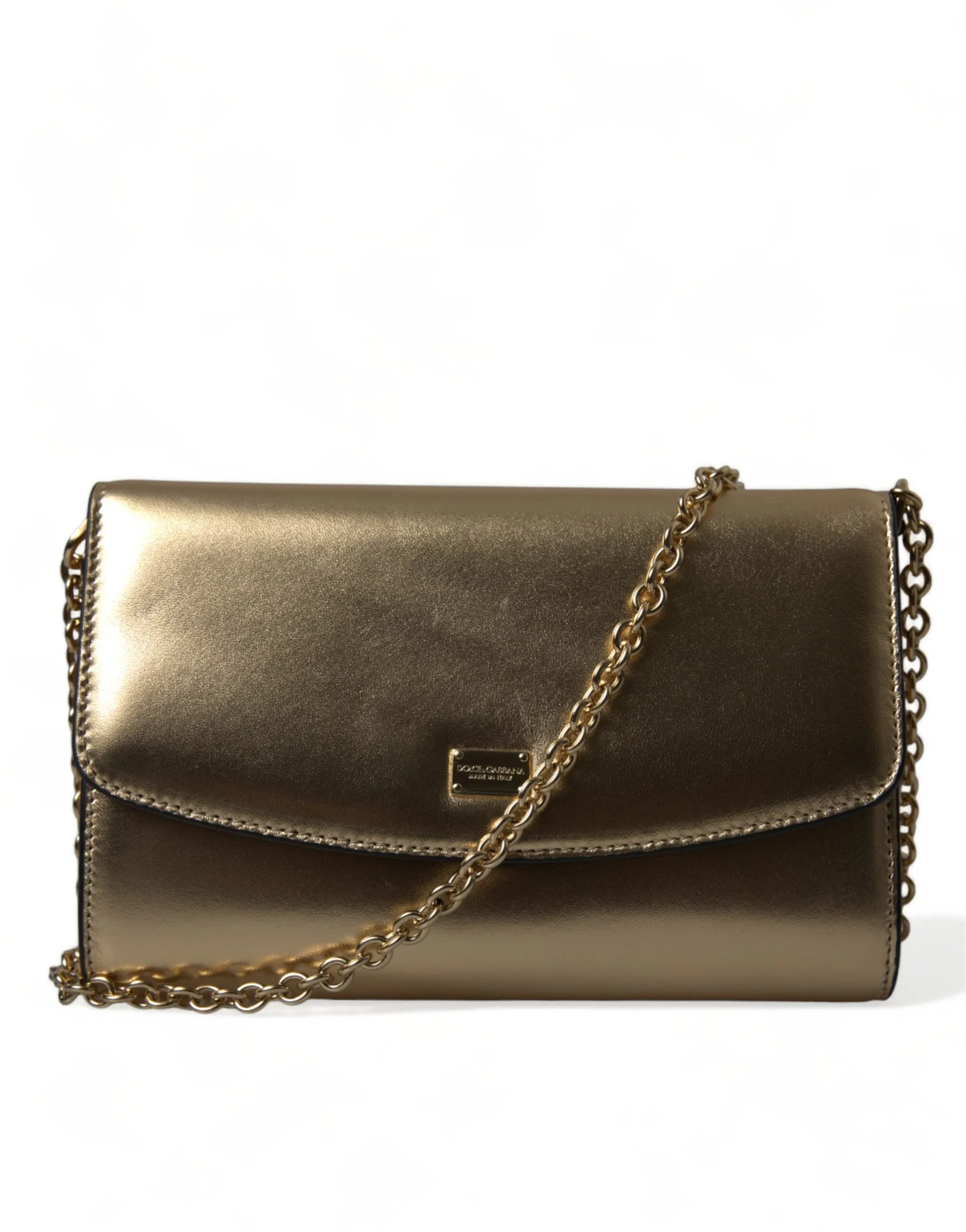 Elegant Metallic Gold Leather Crossbody Purse sold by Louxly